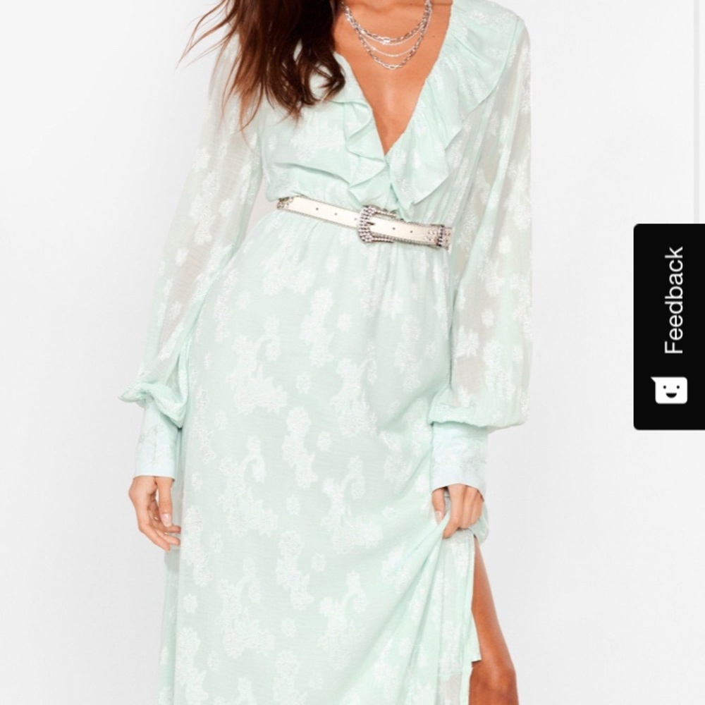 NASTY GAL Don't Stop Dancin Floral Ruffle Maxi Dress